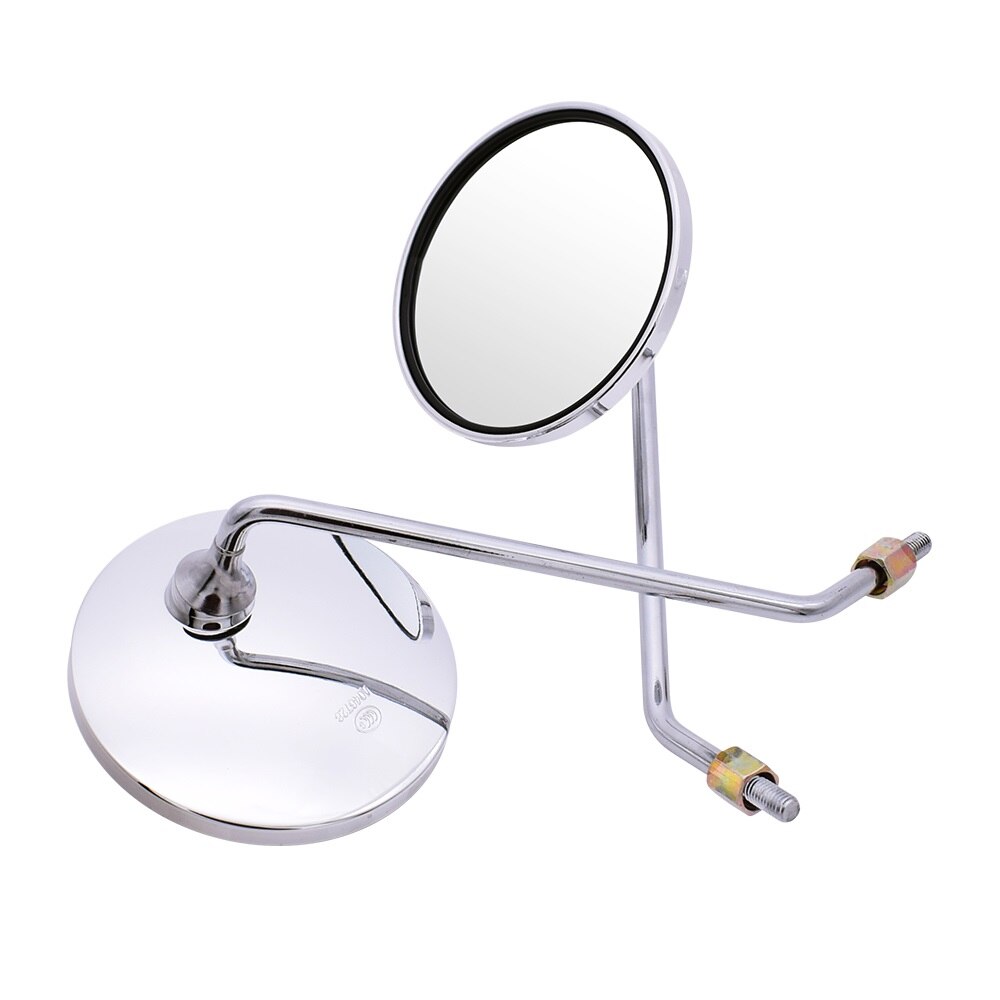 Gran visión Universal retrovisor para motocicleta espejo de la bicicleta eléctrica de 4,3 pulgadas cromo espejo redondo Moto espejos laterales