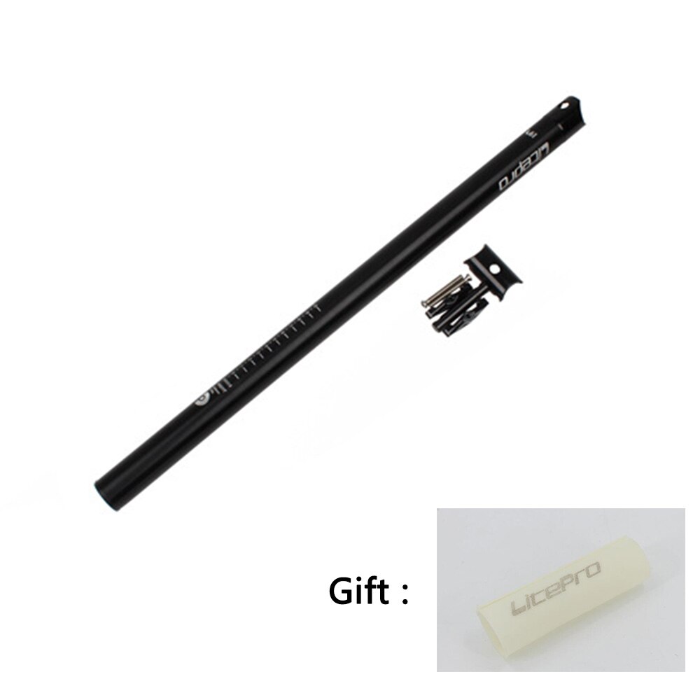 Sykkel setepost 33.9*600mm til dahon 412 sammenleggbar sykkel  sp8 setepinne al legering: Svart