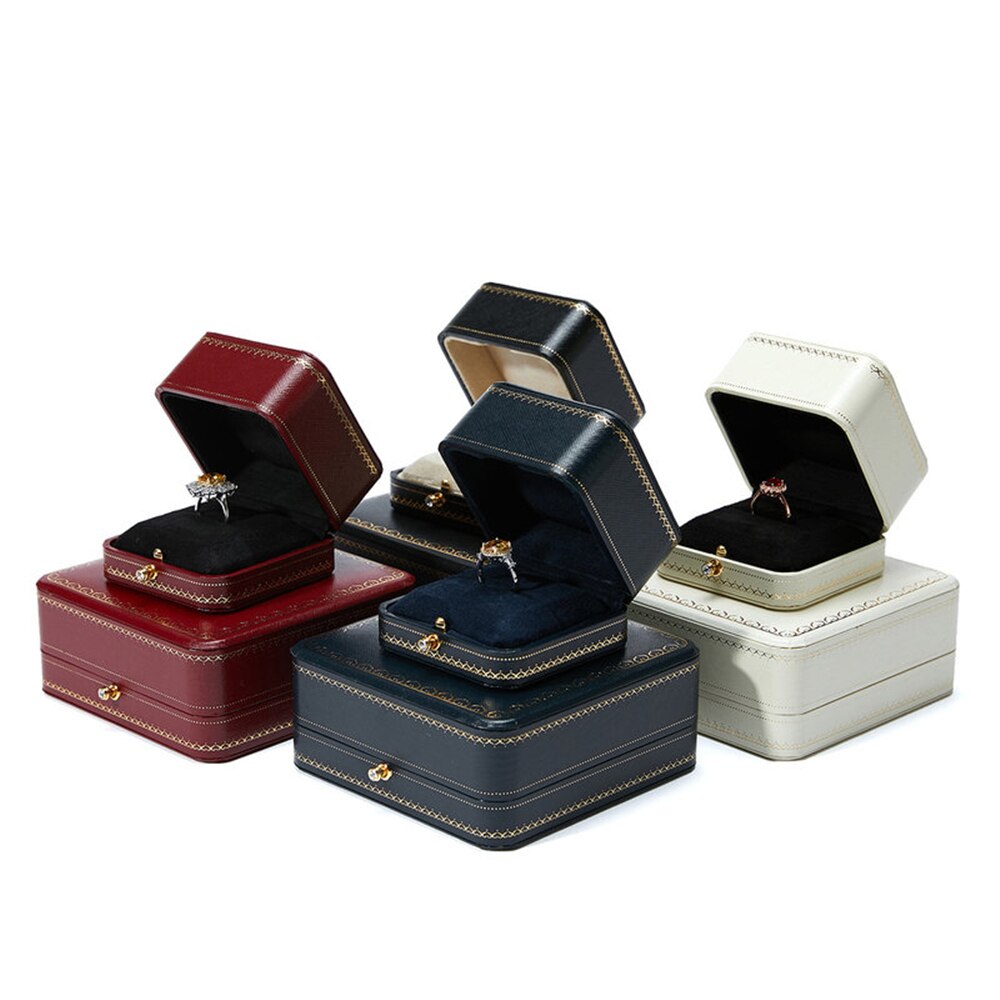 B-LIFE Premium Leather Necklace Box Pendant Storage Case Perfect for Engagement Bride Wedding Photography Bridal
