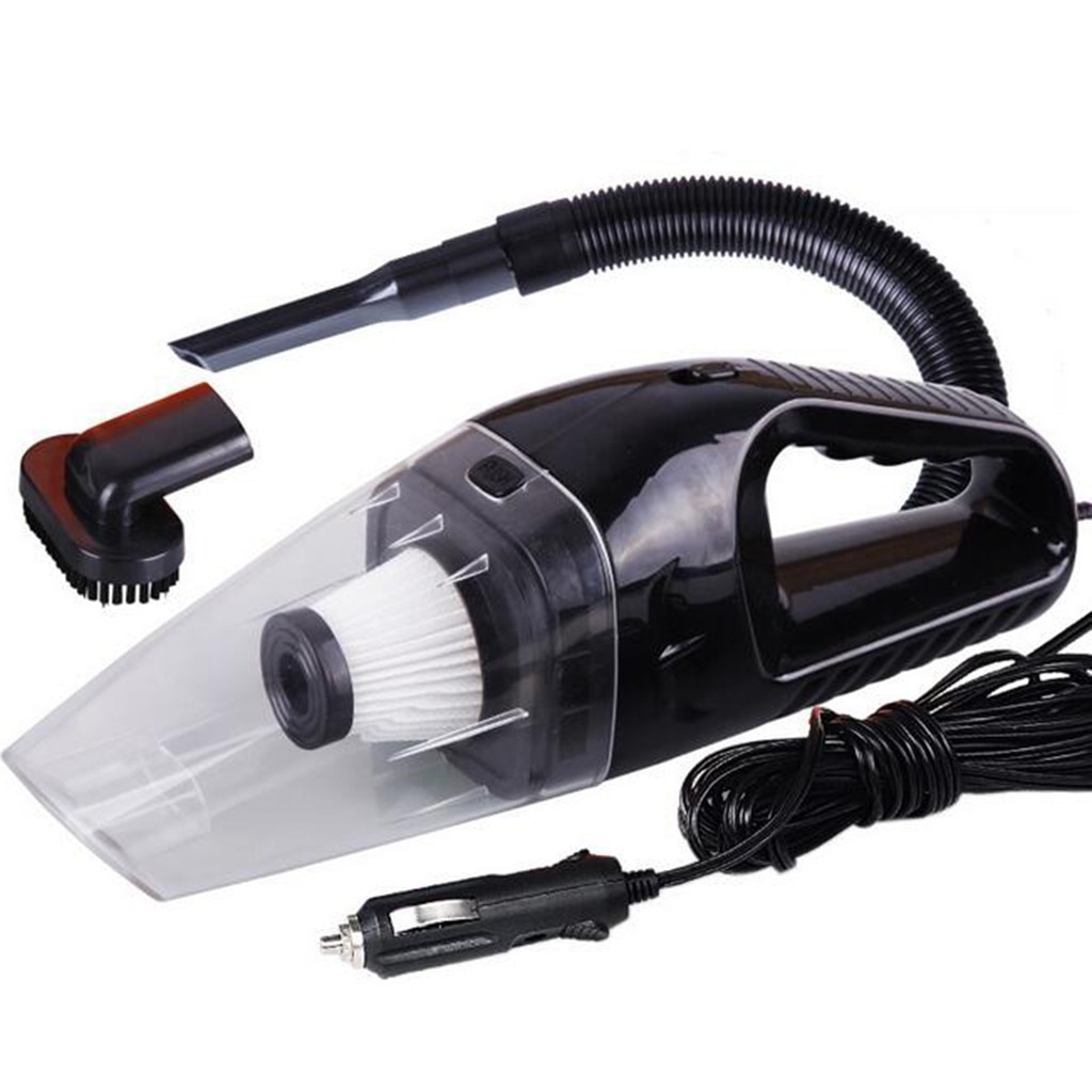 Portable 12V 120W Wet Dry Car Vehicle Handheld Vacuum Dirt Dust Cleaner Vehicle Vacuum Machine: Black