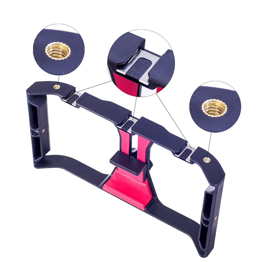 Adjustable Handheld Phone Stabilizer Smartphone Video Rig Hand Grip Filmmaking Case With 1/4in Screw Cold Shoe Mount