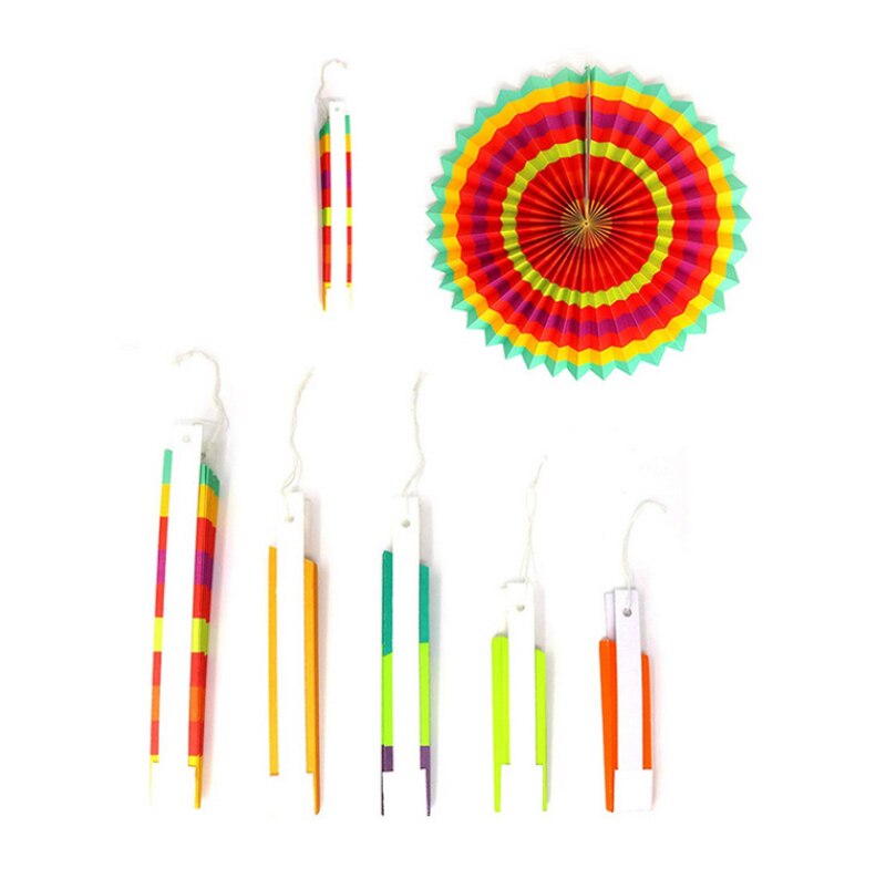 6 Set Mexican Party Decoration Supplies Paper Fan Flower Set Wedding Decoration Arrangement Paper Fan Flower