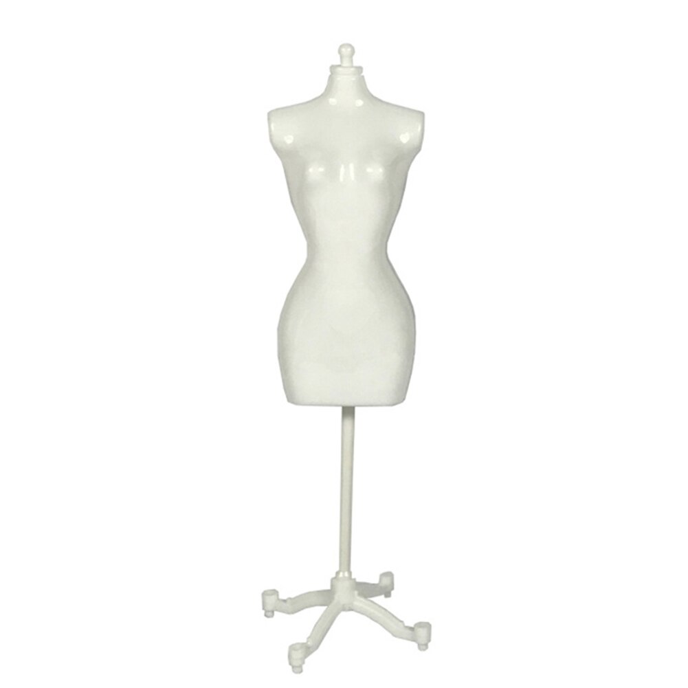 1/6 Vrouwelijke Mannequin Pop Kleding Display Stand Huis Miniatuur Scene Decor Poppenhuis Miniatuur 1:12 Wit Zwart: WHITE