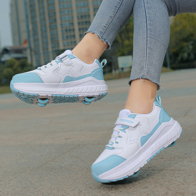 Kids Roller Skate Shoes Casual Sports Children 4-Wheels Sneakers for Boys and Girls Nice Footwear