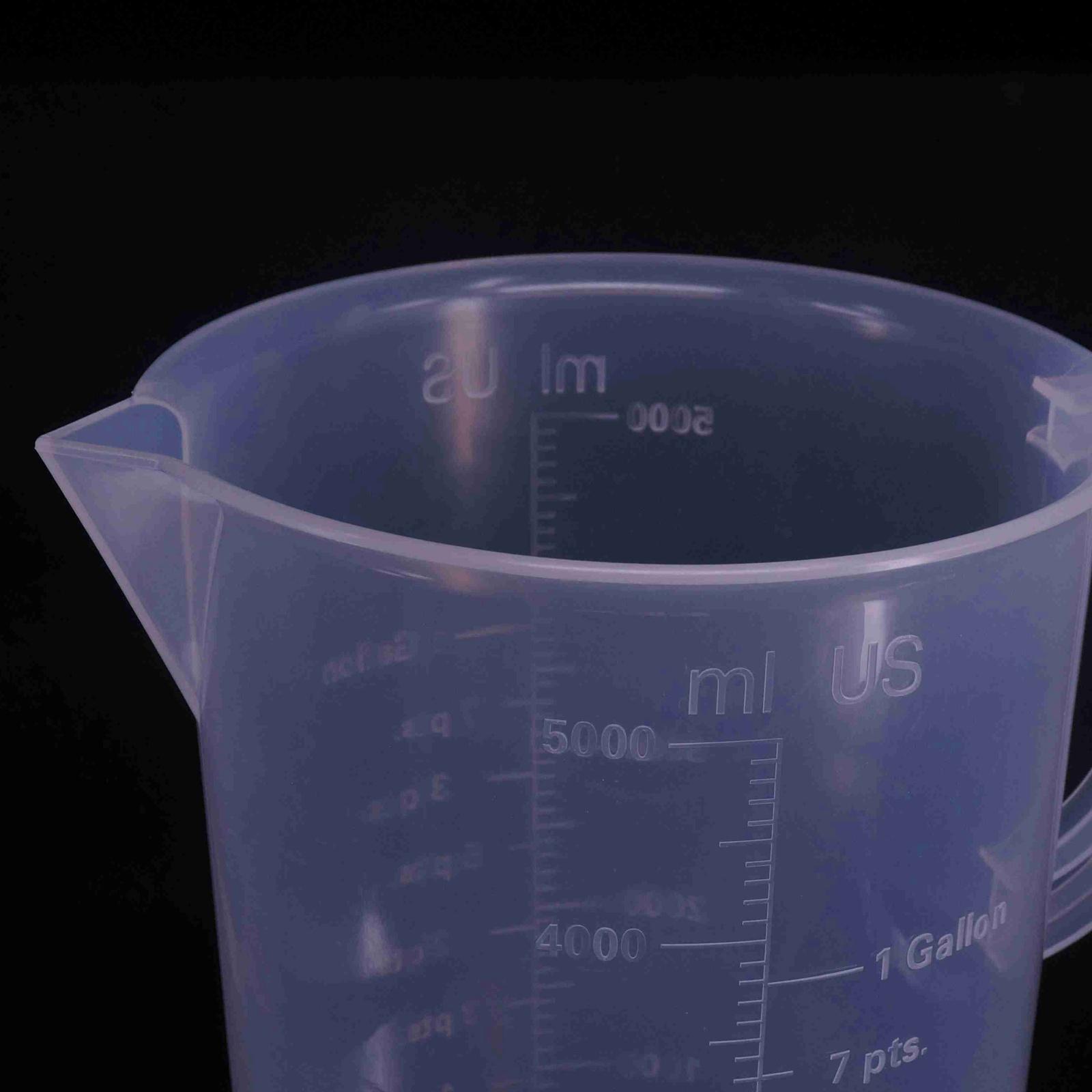 5000ml Plastic Clea Measuring Cup Graduated Lab Test Liquid Measure Tool Lot