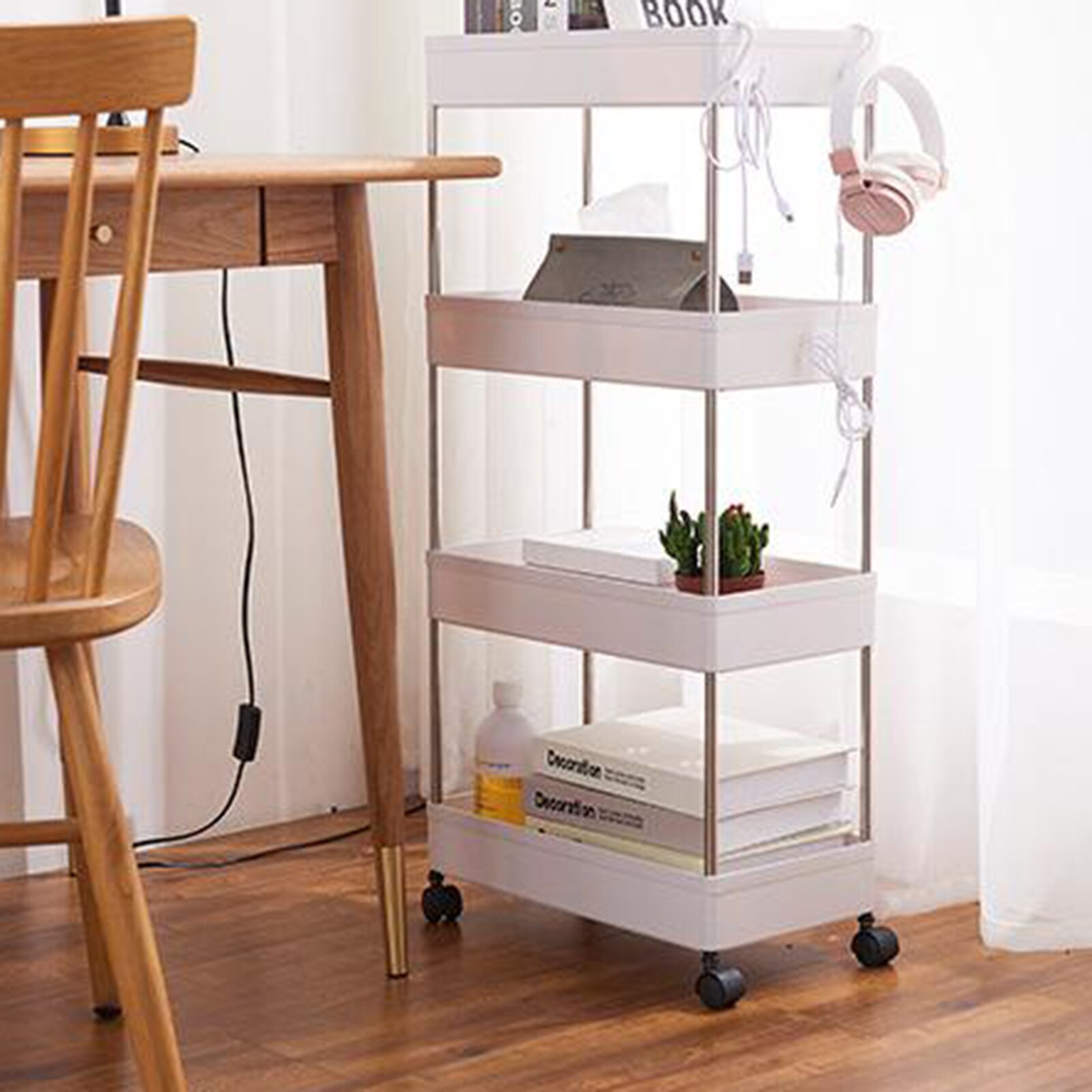 Trolley kitchen rack with wheel mobile floor storage shelf multi-layer bathroom