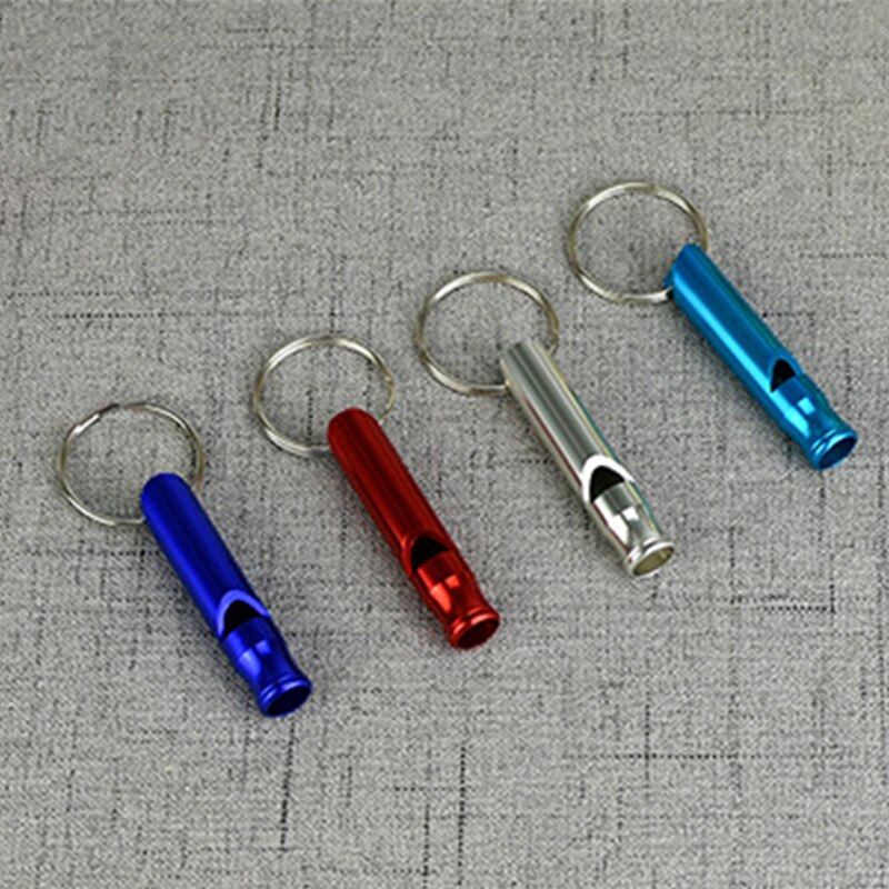 2Pcs Fluitje Training Fluitje Multifunctionele Aluminium Emergency Survival Whistle Sleutelhanger, Geschikt Voor Kamperen, Wandelen,