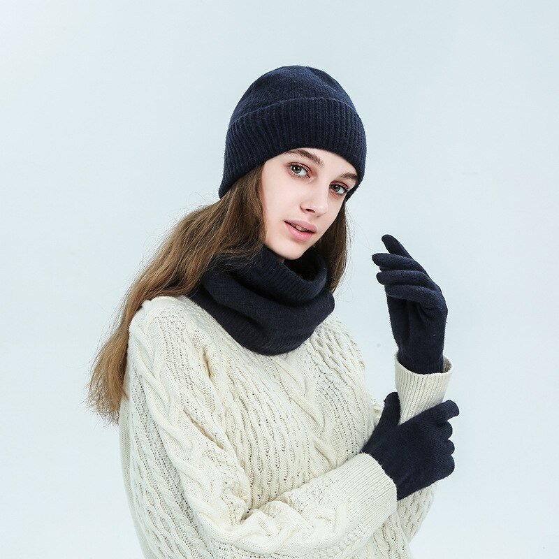 hommes femmes écharpe chapeau gants ensemble trois pièces hiver ensemble femme chapeaux écharpes hommes unisexe bonnets bonnet tricoté