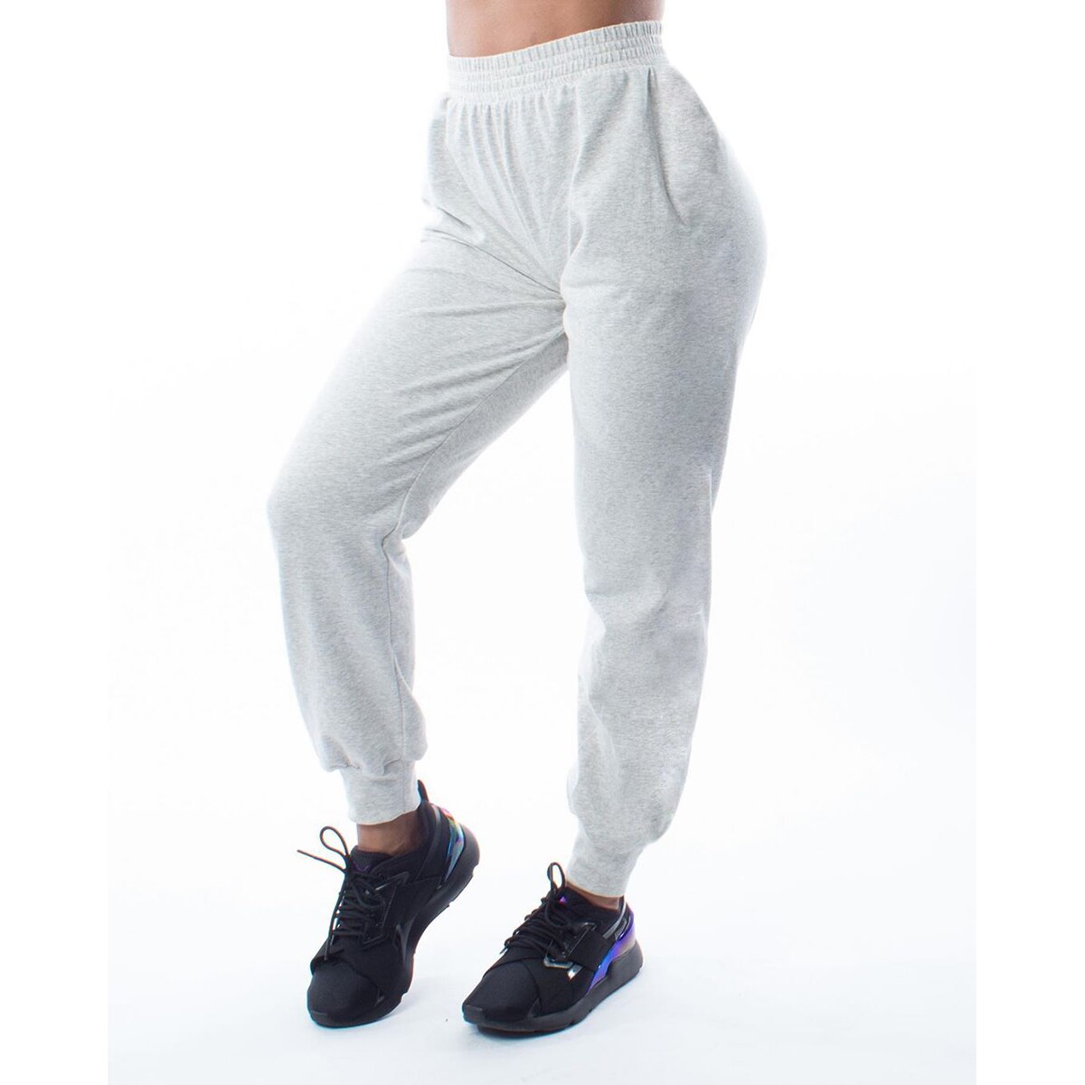 Casual sportjoggingbroek dames hoge taille effen kleur fitness hardlopen jogging sportbroek joggingbroek: Grijs / Xl