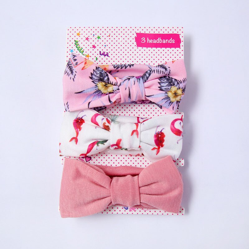 3 Stks/set Bloemen Baby Hoofdband Zachte Katoen Bloemenprint Dot Gedrukt Bows Geknoopt Meisje Hoofdbanden Haar Accessoires Dropshippin: set 5