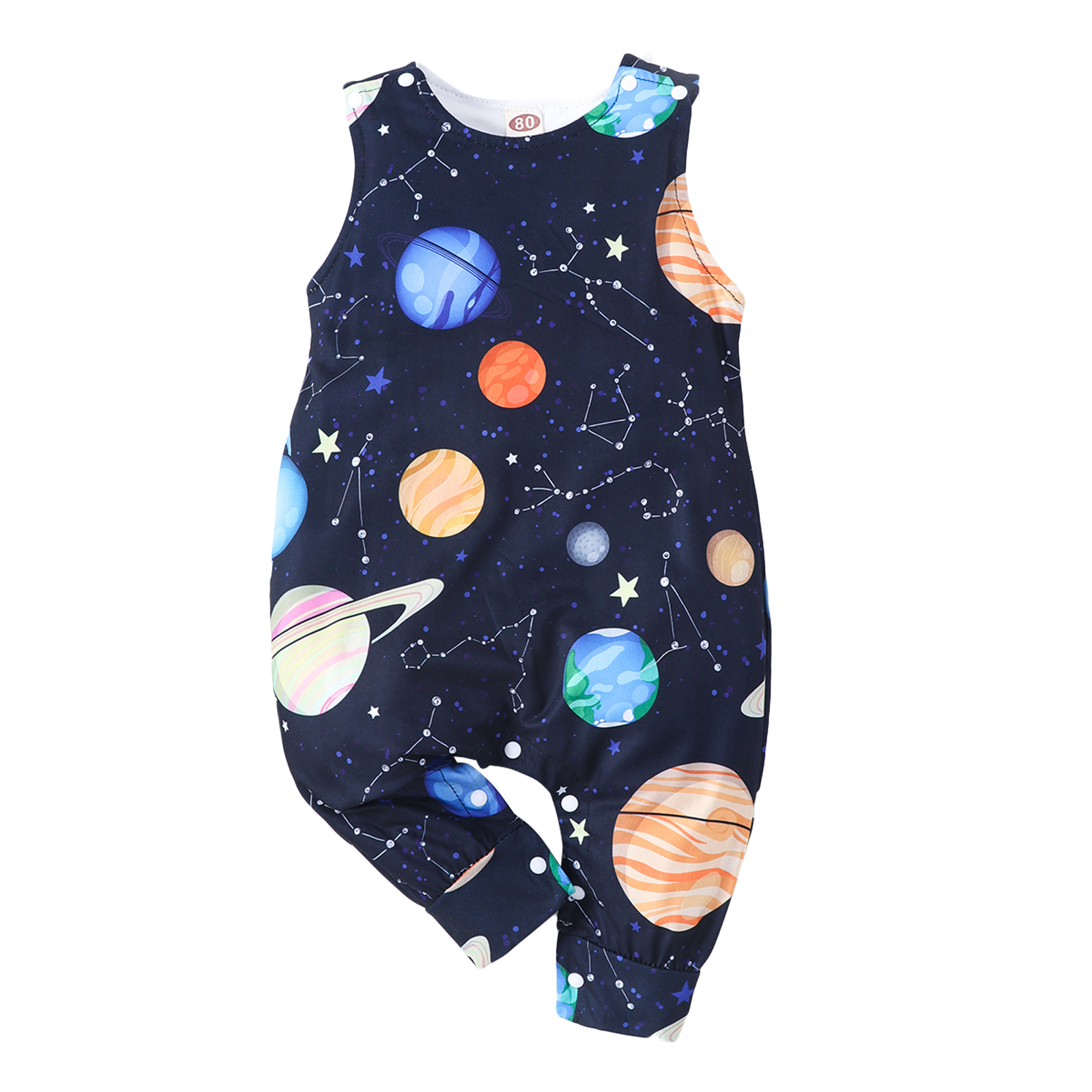 Citgeett Sommer Kleinkind Baby Jungen Mädchen Ärmellose Gesamt Karikatur drucken Strampler lässig Kleidung: E / 6m