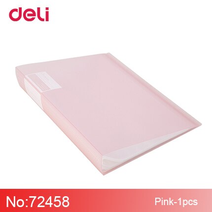 Deli 72458Series Information Booklet A4 Multi-layer Insert Folders Folders Papers Stationery Student Office Transparent Bag: pink