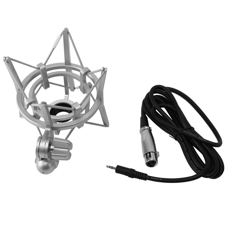 U87 Microphone Set Voice Microphone Metal Mini Host Device Condenser Microphone Live Microphone for Live/Show,White