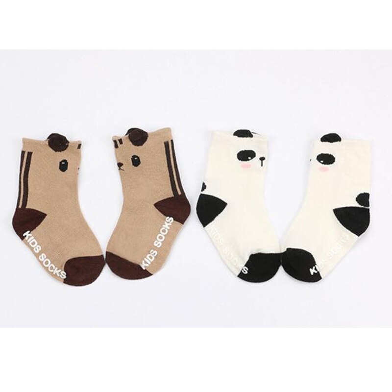 Calcetines de bebé suelas de goma suave inferior antideslizante calzado de dibujos animados tridimensional panda ardillas zapatos de niño calcetines de suelo para el hogar