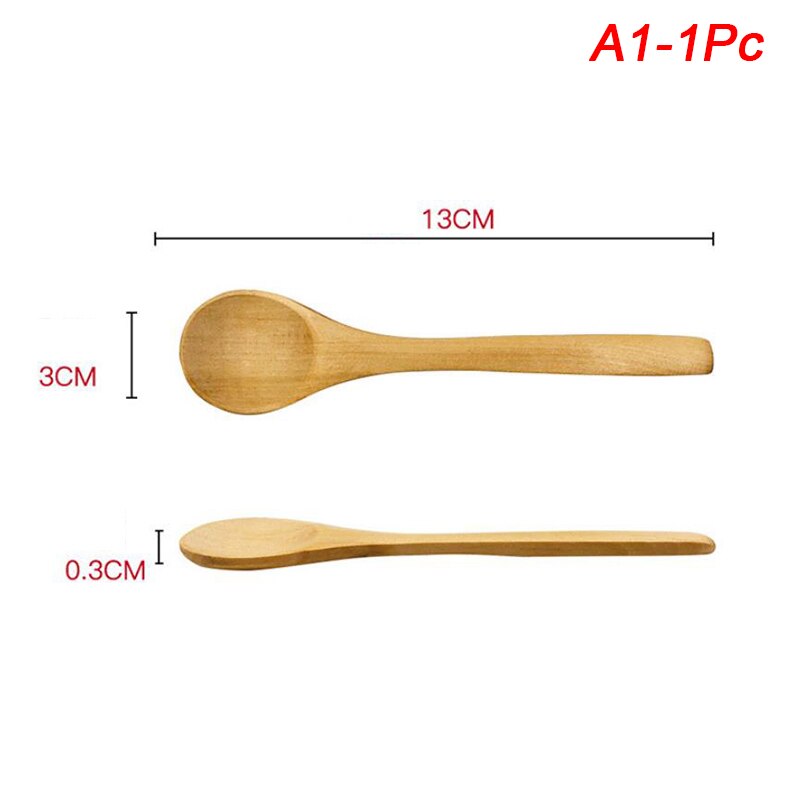 1pc/3 st bambu sylt sked baby honungssked kaffesked delikat kök med krydda liten skopa tesked: A1