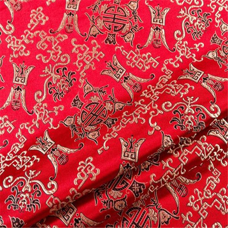Brokade polyester stof jacquard kinesisk betydning mønster fabrik direkte stof til sofa pude måtte