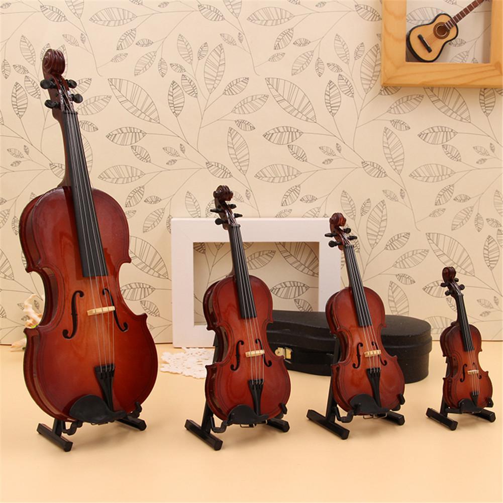 Mini Violin Model Miniature Classical Violin Replica Decoration Display Mini Musical Instrument Ornaments with Stand Case