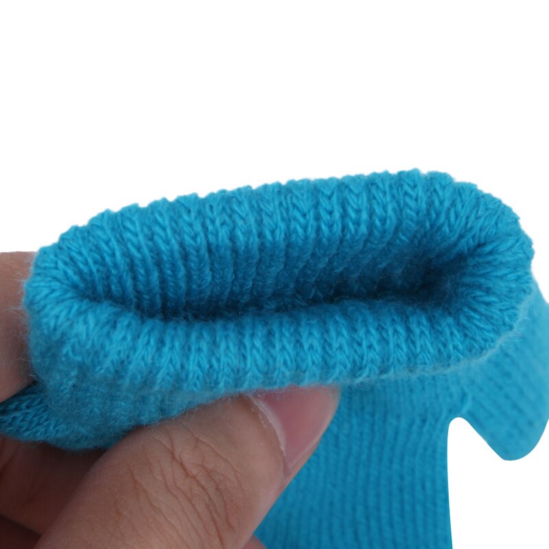 Winter Cute Baby Boys Girls Gloves Solid Color Finger Point Knit Stretch Mittens