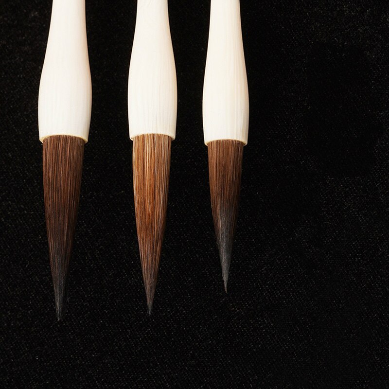 3pcs Calligraphy Brushes Mouse Whisker Seal Script Calligraphy Brush Traditional Calligraphy Writing Chinese Painting Brush Pens