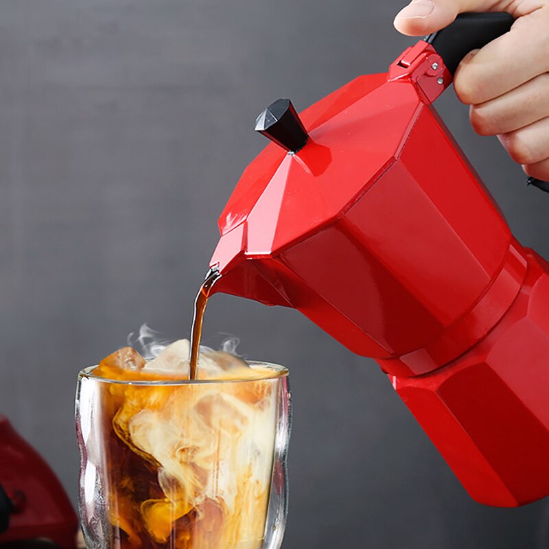 Cafetera expreso Moka italiana de aluminio, percolador, estufa superior, herramientas de cocina, estufa, 150/300ML