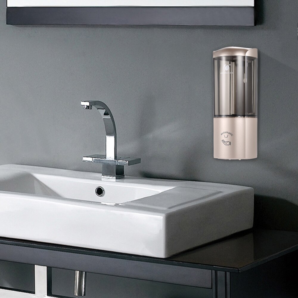 CHUANGDIAN 500ml Wall-mounted Single Bottle Automatic Soap Dispenser with IR Sensor Shampoo Box Non-touch Soap Dispenser