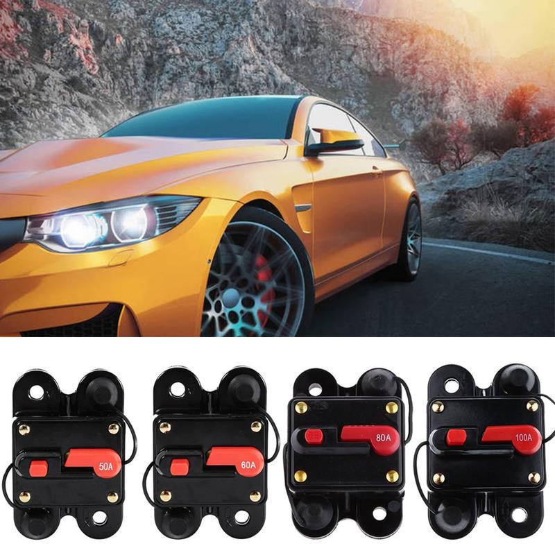 50Amp -100Amp Circuit Breaker Reset Fuseholder Car Boat Fuse Holder Waterproof 12-24V