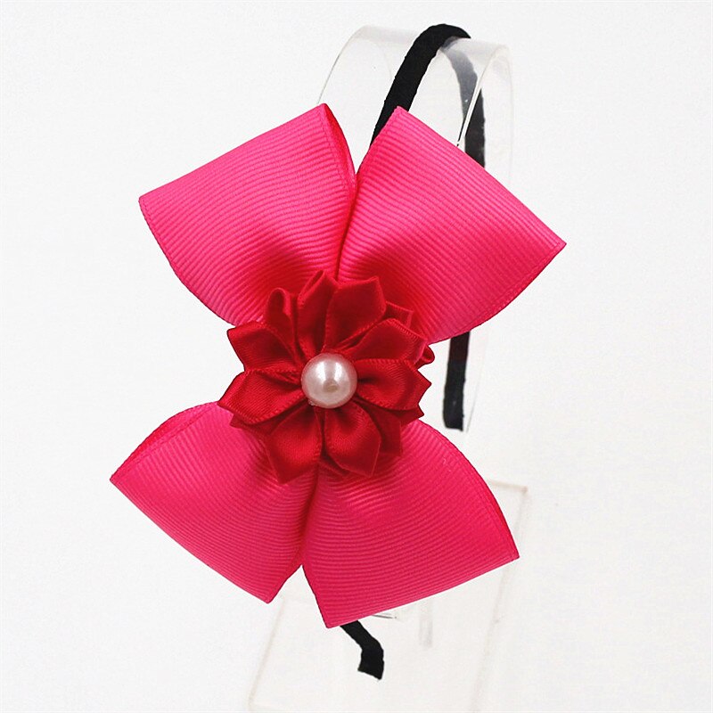 Diademas de lazo de para niña, Aro para el pelo con perlas y flores, lazos de princesa, diadema para niña, accesorios para el cabello