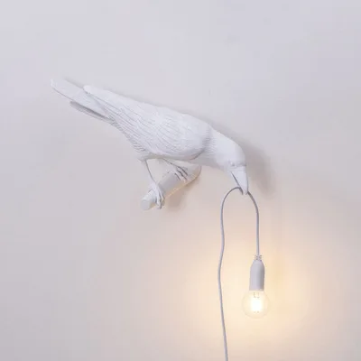 Nordic Lucky Bird Table Lamp Bedroom Bedside Living Room Table Lights Resin Animal Lively Home Decor Lighting Fixture: changeable / GRAY
