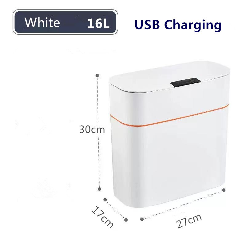 XIAOMI MIJIA 13-16L Smart Sensor USB ricaricabile automatico cestino cucina soggiorno bagno induzione domestica bidone della spazzatura: USB White 16L