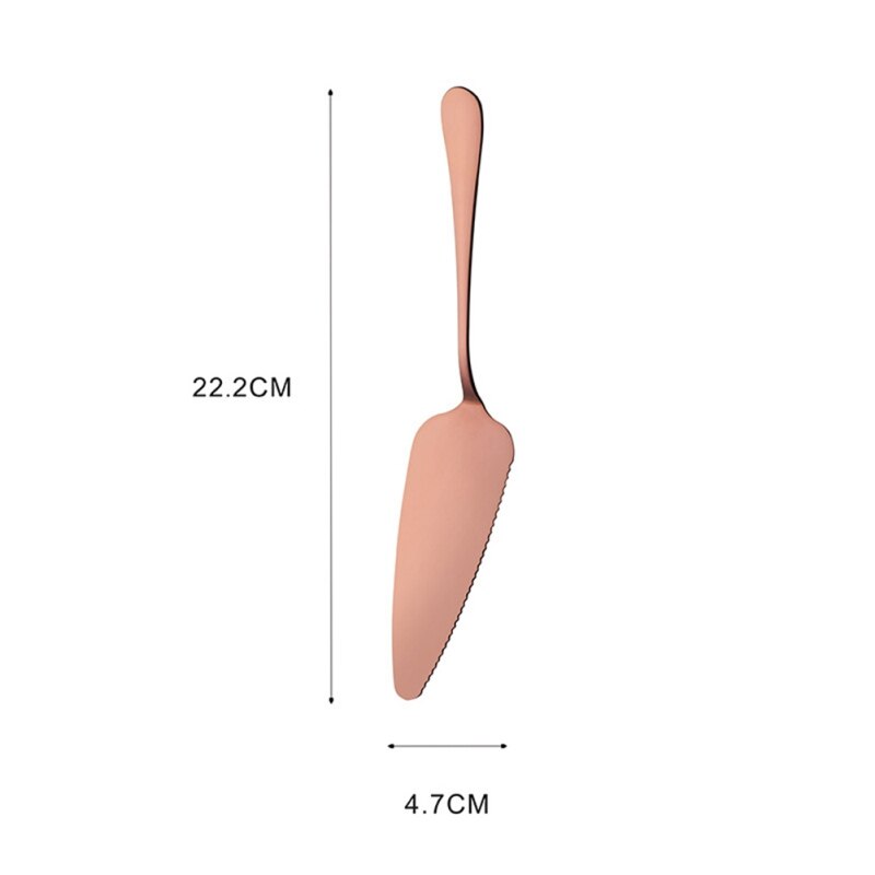 Espátula para masa de Pizza de acero inoxidable, 1 Uds., espátula triangular de queso, espátula dentada dorada para pastel, herramientas para pastel de acero: Rose gold