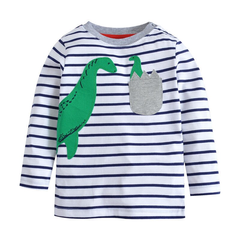 Springen meter katoen jongens t shirts applique kinderen herfst kleding tops mode kids kleding 2-7 T baby jongens tee