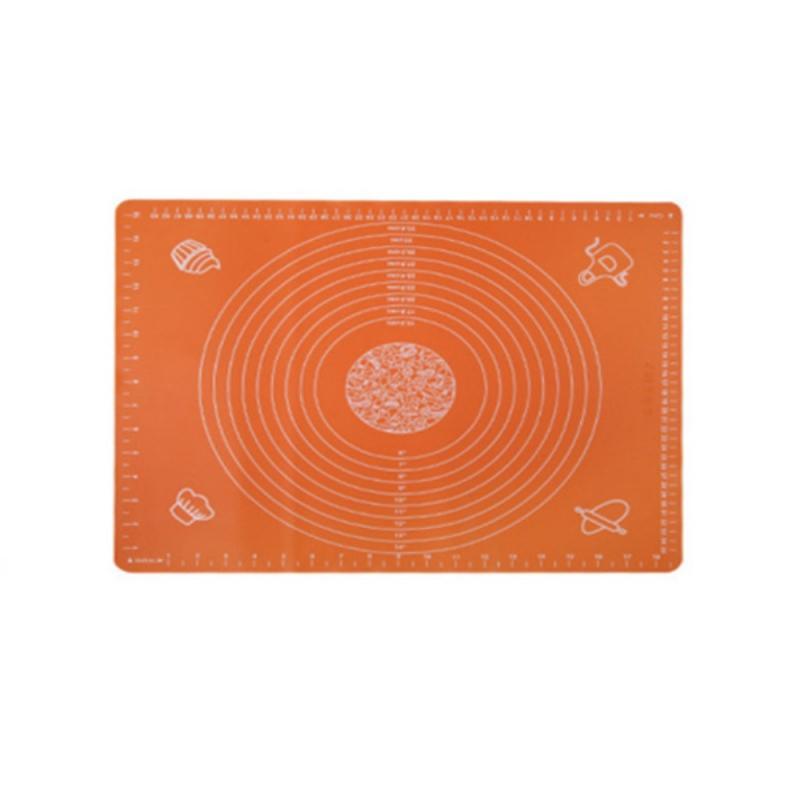 6 Kleuren 50*40Cm Siliconen Kneden Mat Antislip Non-stick Food Grade Siliconen Bakken Mat herbruikbare Milieuvriendelijke Keuken Gereedschap: 1PC Orange