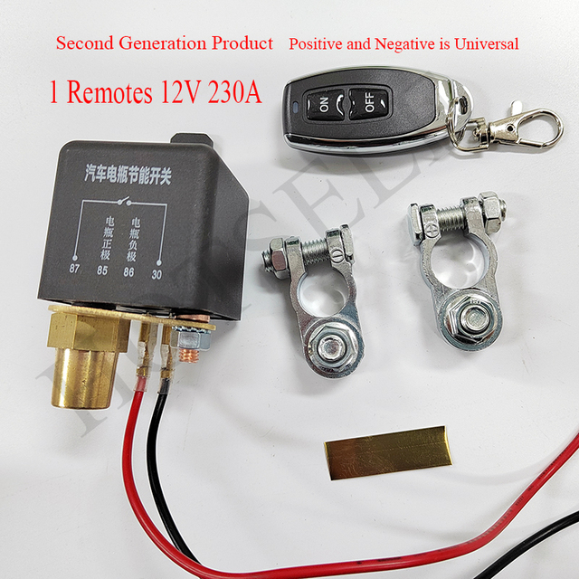 Universele 12V auto-accuschakelaar met draadloze afstandsbediening, handmatige vergrendelende relaisschakelaar voor het beheer van de voertuigbatterij: Blauw