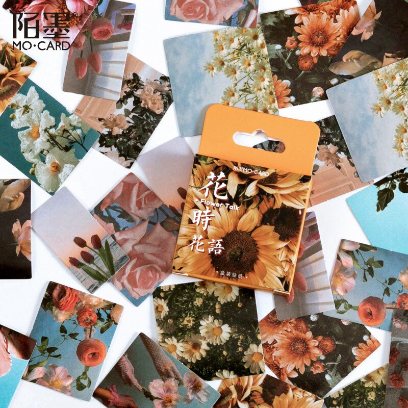 46 pcs/box flower talk Label Stickers Decorative Stationery Stickers Scrapbooking Diy Diary Album Stick Label
