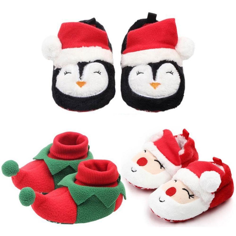 Christmas Warm Shoes Kids Toddler First Walkers Winter Baby Boys Girls Shoes Xmas Cosplay Cute Cartoon Kids Animal Shoes