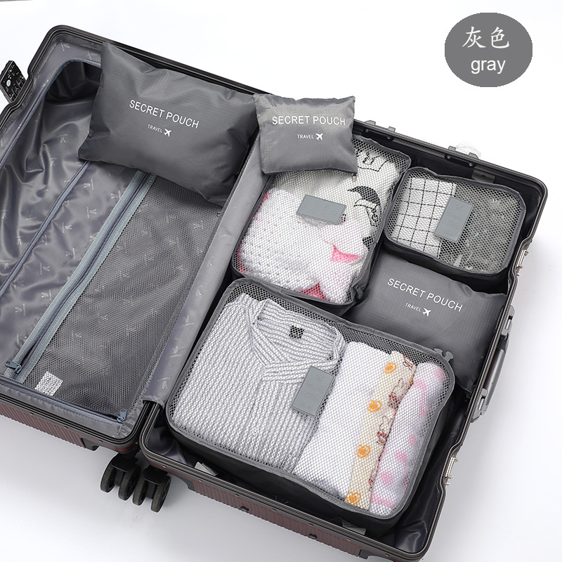 6 stuks reisorganizer opbergtassen draagbare reiskoffer organizer reistas voor dames bagage organizer kleding schoenentas: Multi