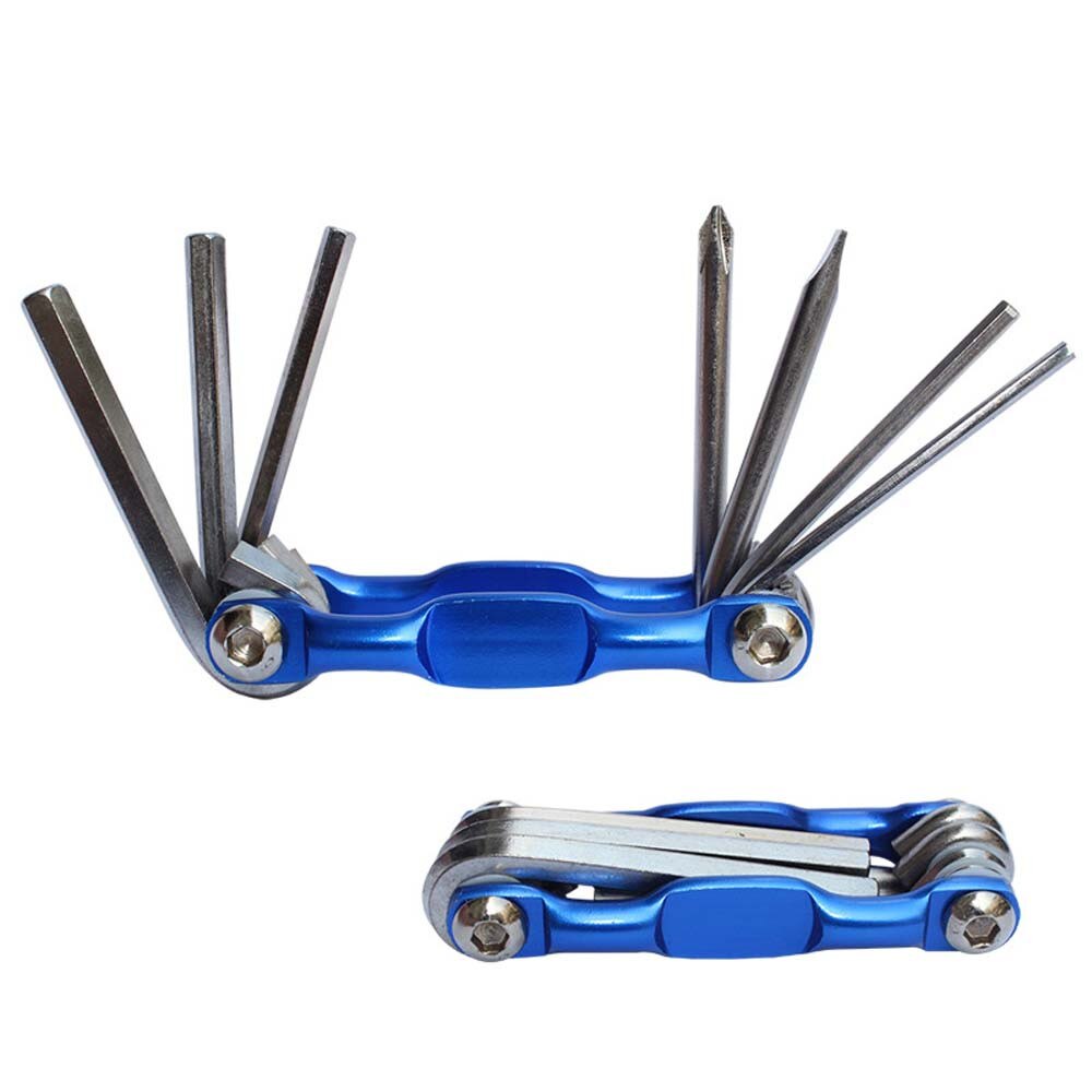 7 in 1 Bike Tools Sets Mountain Bike Cycling Multi Repair Tool Kit Pin Key Carbon steel Pin Wrench For Riders: Blue