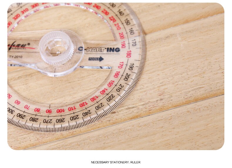 Newest Portable Diameter of 10cm Plastic 360 Degree Pointer Protractor Ruler Angle Finder Swing Arm For School Office Supplies