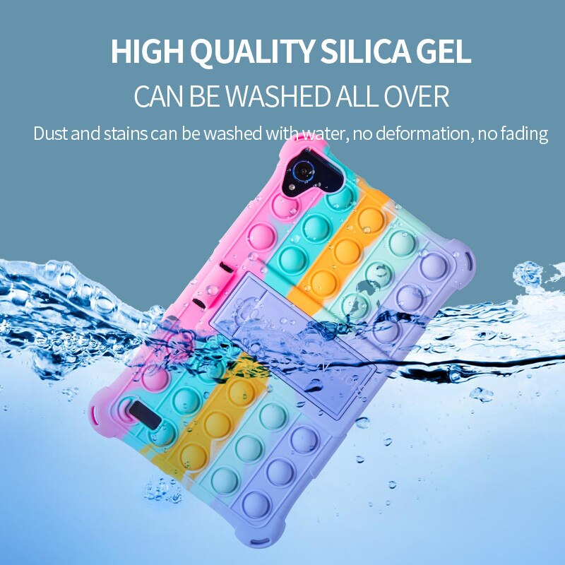 For Samsung Galaxy Tab A 8.0 T290 T295 T297 Case Soft Push Bubble Silicon Kids Tablet Cover for SM-T290 SM-T295 Kickstand Case