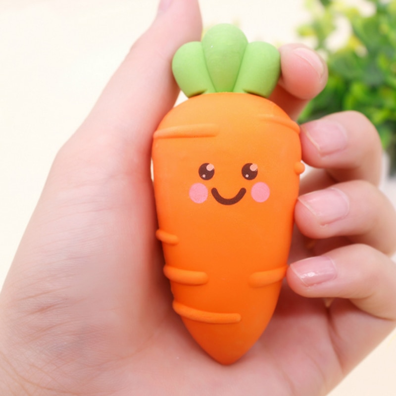 1 X novelty big size Carrot rubber eraser kawaii stationery office school supplies papelaria for kids
