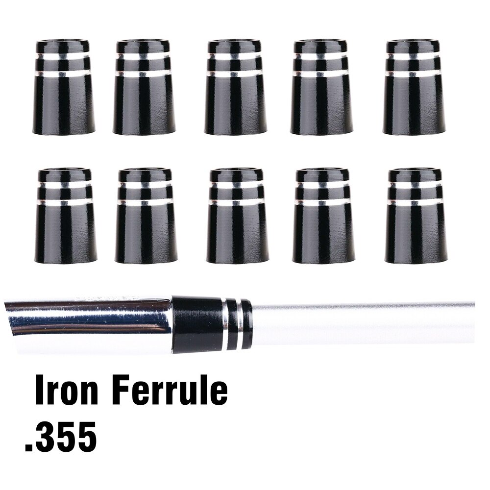 Custom .355 Golf Iron Ferrules with Double Silver Trim Rings for Taper Tip Iron Wedge