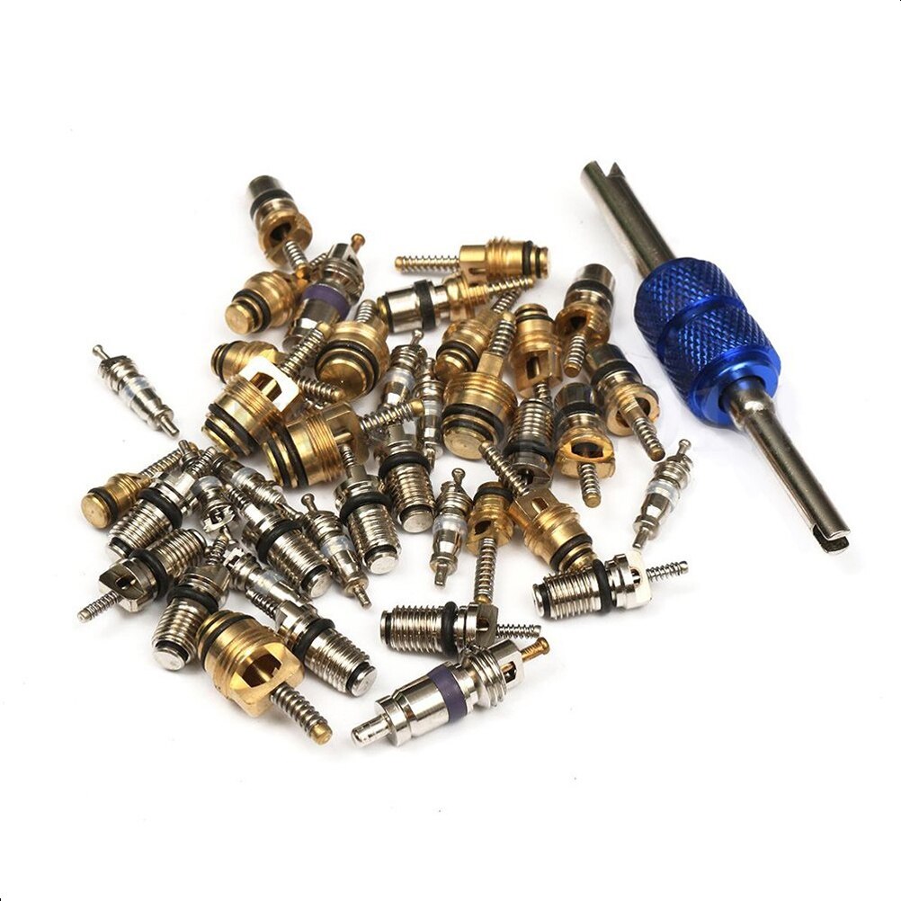 40pcs Air Conditioning Valve Core A/C R12 R134a Refrigeration Tire Valve Stem Cores Remover tool A20