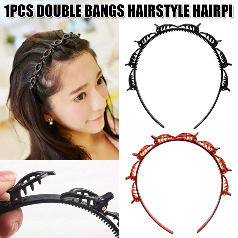 Dubbele Pony Kapsel Haarspeld Mannen Vrouwen Sport Haarband Accessoires Dubbele Laag Pony Kapsel Hoofdband Haarbanden