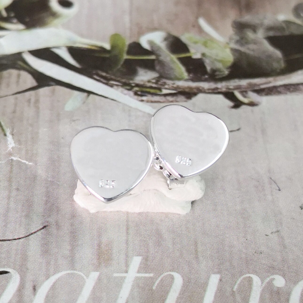 Damer  s925 sterlingsølv klassiske hjerteformede sølvøreringe nitter smykkeelskere sød romantisk jubilæum
