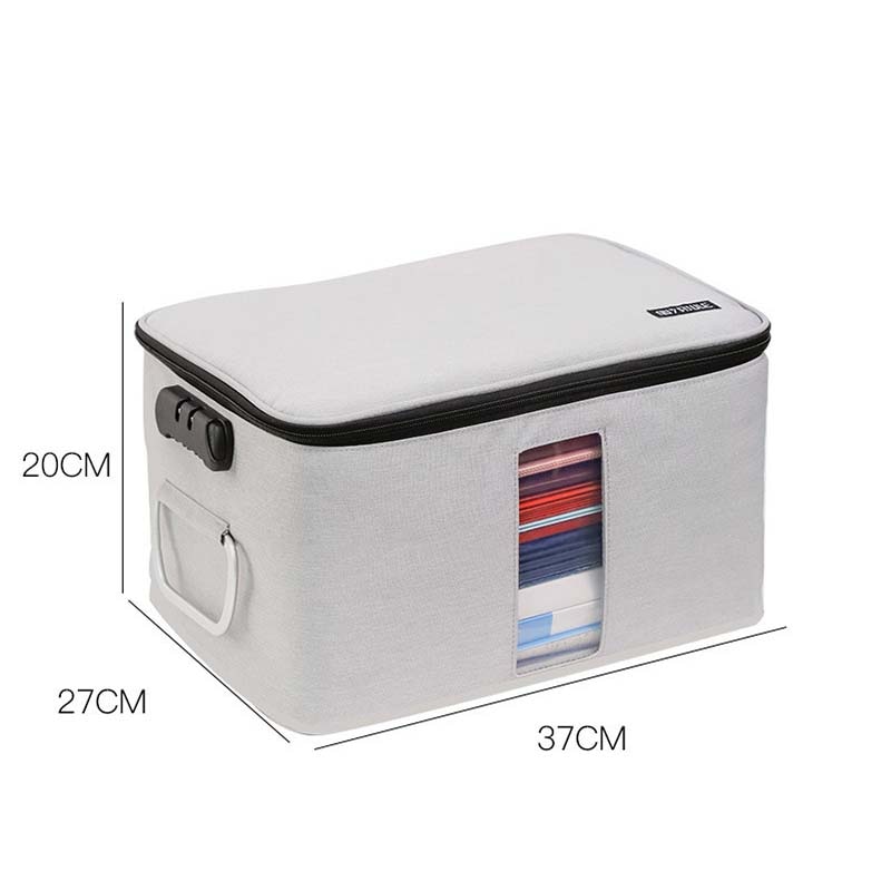 Large Capacity Document Organizer Bag With Lock Portable Card Bag Travel Storage Box For Important File Multi-Function Case