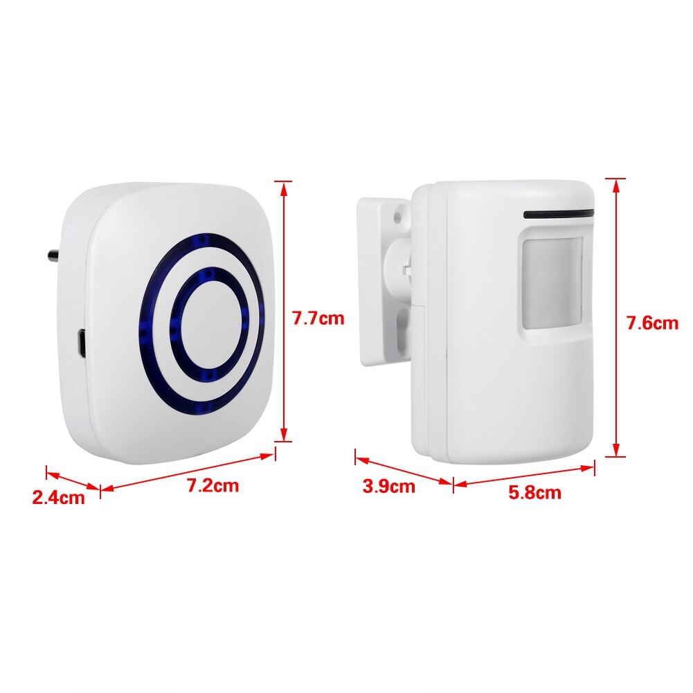 Smart Door Bell Motion Sensor Wireless Doorbell Alert Secure System Home Security Alarm Doorbells for Driveway Patrol Garage