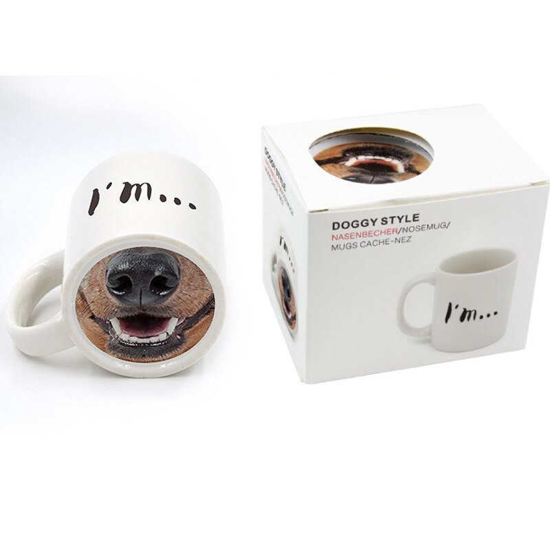 Pig Nose Ceramic Cup Coffee Mugs English Letter Bo... – Grandado