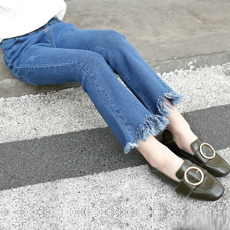 Piger jeans teenager piger denim bukser slanke skinny børn brede ben bomuld afslappet børn piger jeans 4 5 7 9 11 13 år gammel