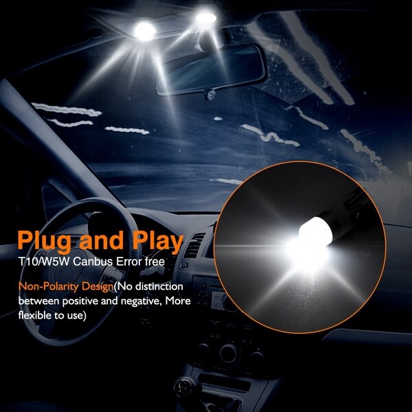 4X Fehler T10 Birne Canbus 3030 Smd LED Auto Parkplatz Licht Weiß 6000K