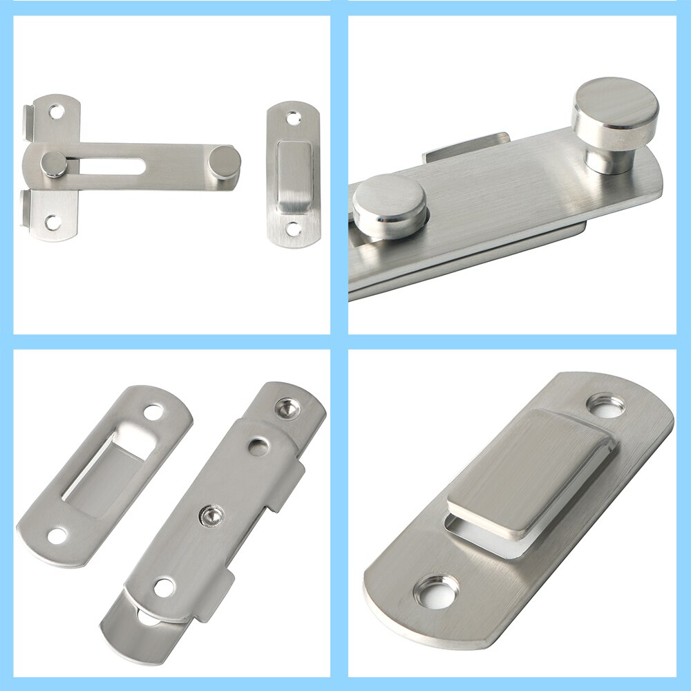 Alise SUS 304 Stainless Steel Flip Latch Gate Latches Door Lock Bar Latch for Windows Sliding Door Garden Guardrails Pet Doors